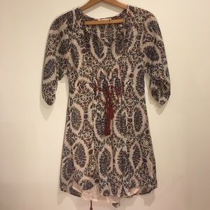 Sheer paisley Anthropologie dress with slip